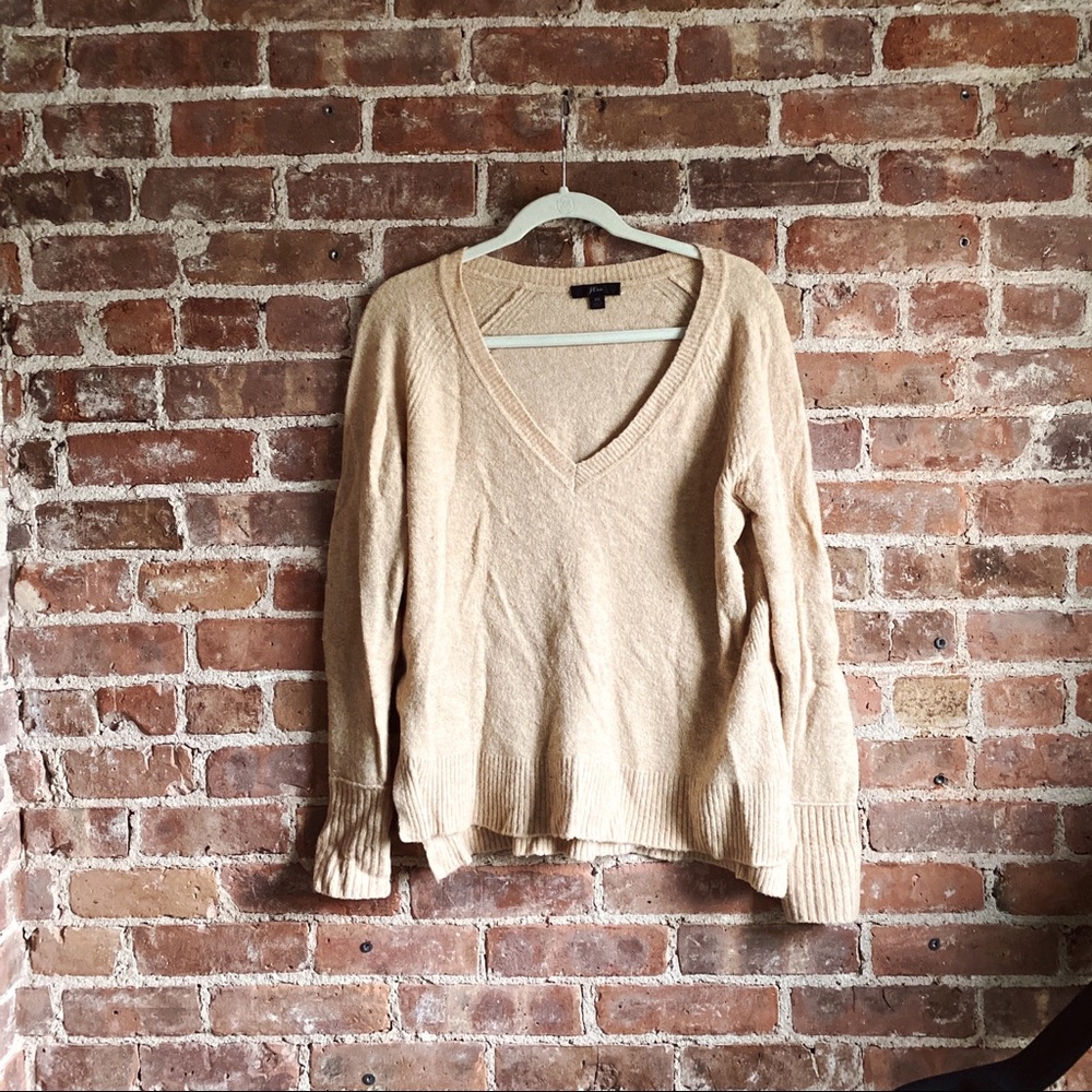 J.Crew Oversized V-Neck in Coziest Yarn